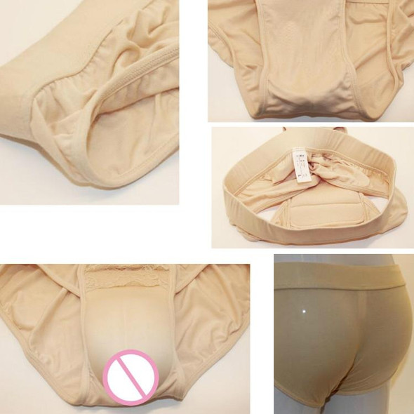 CD Pseudo-girl Underwear Male Disguise Women Hidden Lower Body Pants Cross-dress Underwear, Size:S(Black)
