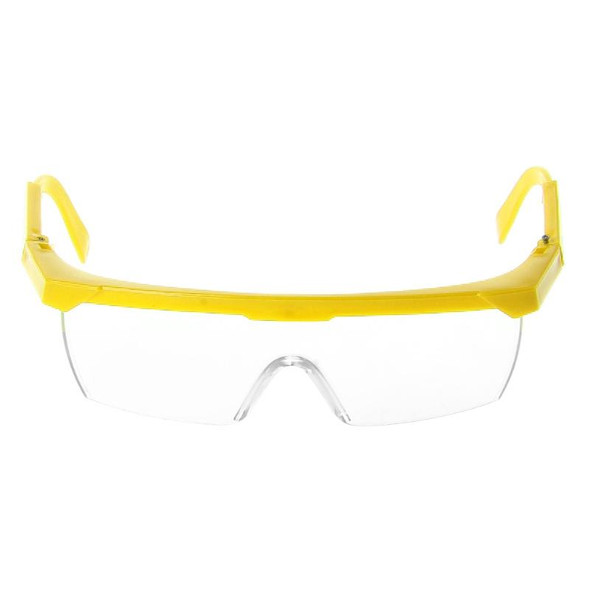 10 PCS Outdoor Safety Glasses Spectacles Eye Protection Goggles Dental Work Eyewear(Yellow Frame White Lens)