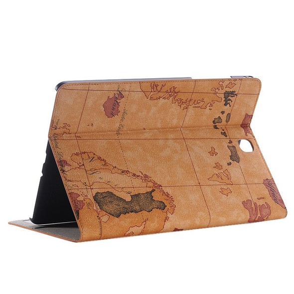 Map Pattern Leather Case with Holder & Card slots & Wallet for Galaxy Tab A 9.7 4G LTE / T555, Random Pattern Delivery
