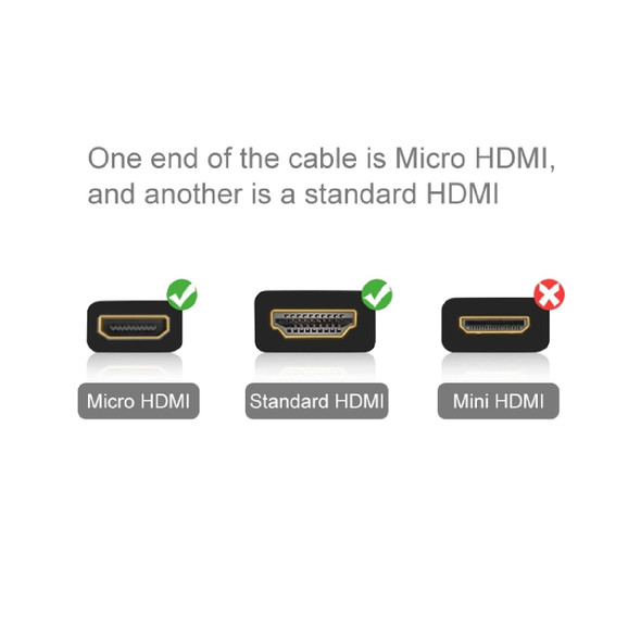 XM46 Full 1080P Video HDMI to Micro HDMI Cable for Xiaomi Xiaoyi, Length: 1.5m