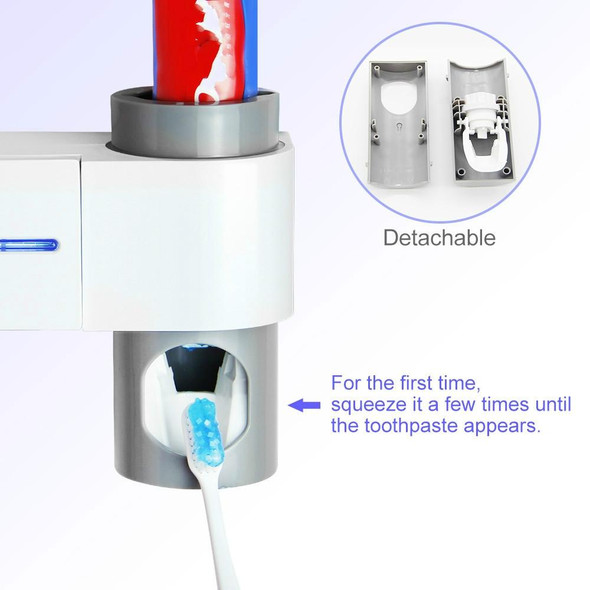 Punch-free Toilet Wall-mounted Ultraviolet Electric Disinfection Toothbrush Holder, Style:UK Plug