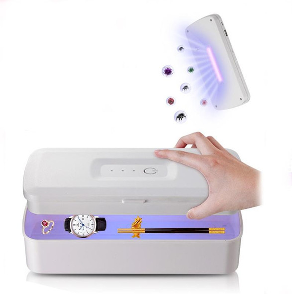 907 Mobile Phone Sterilization Box Ultraviolet Handheld Sterilizer Multifunctional Intelligent Sterilization Machine( White)