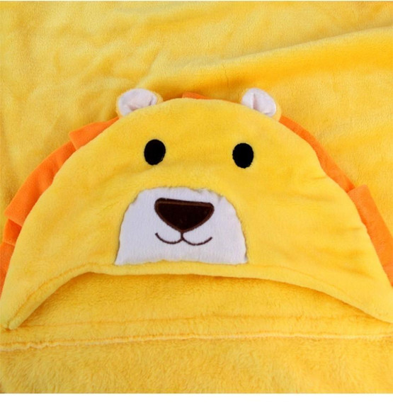 Baby Animal Shape Hooded Cape Bath Towel, Size:10075cm(Yellow-Eared Blue Bear)