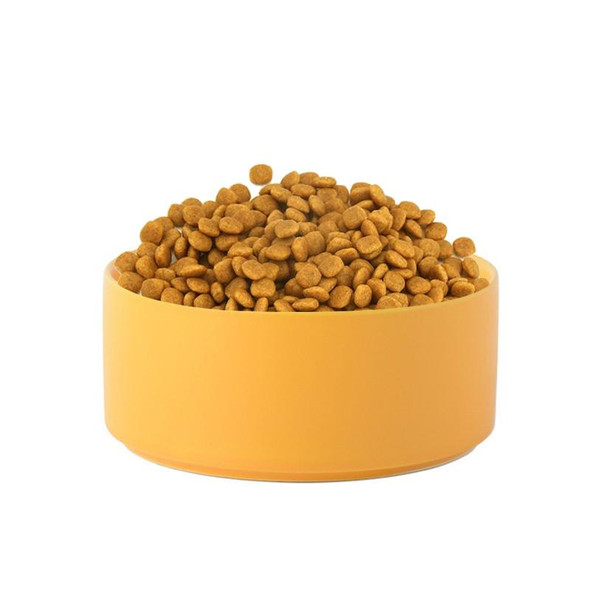 15.5cm/850ml Cat Bowl Dog Pot Pet Ceramic Bowl, Style:2 PCS Bowls(Yellow)