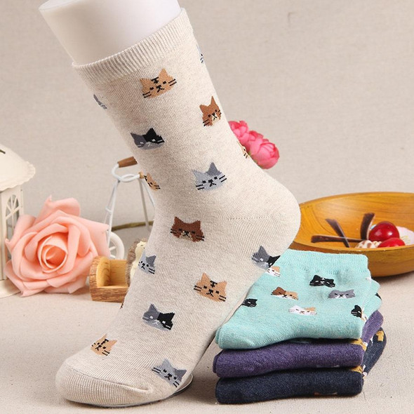 10 Pairs  Animal Cartoon Cat Lovely for Women Cotton Socks(6)