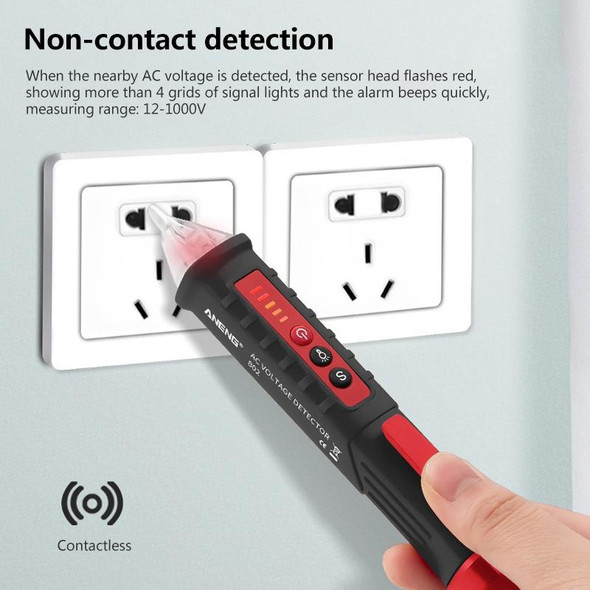 ANENG Non-contact Smart Electric Pen Home Induction Sound And Light Alarm Electric Pen(Red)