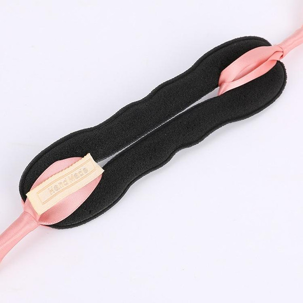 2 PCS Hair Curls Bun Head Band Hair Maker Silk Ribbon Bowknot Hairband Large Size(Pink)