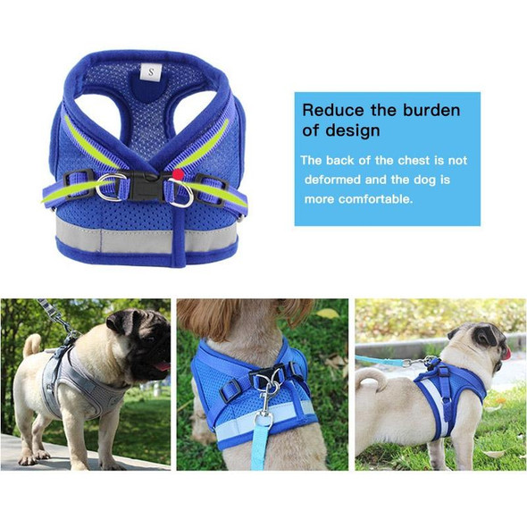 Adjustable Polyester Mesh Reflective Vest Lead Leash for Pet Dog, Size:XL(Red)