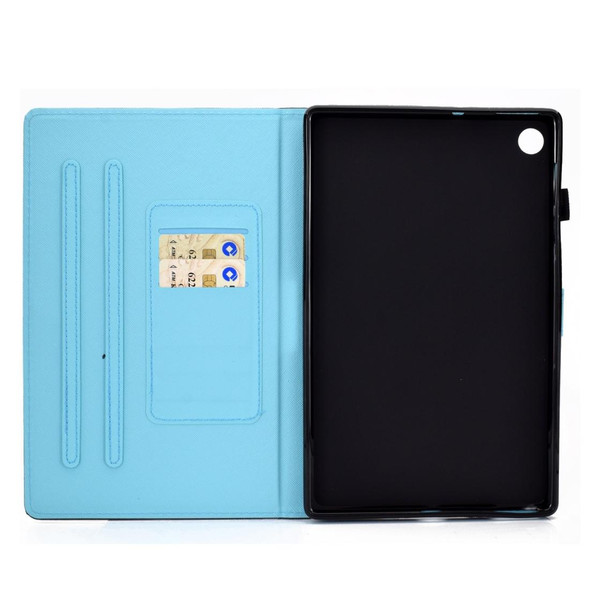 Lenovo Tab M10 Plus TB-X606 Colored Drawing Stitching Horizontal Flip Leather Case, with Holder & Card Slots & Sleep / Wake-up Function(Flower Tower)