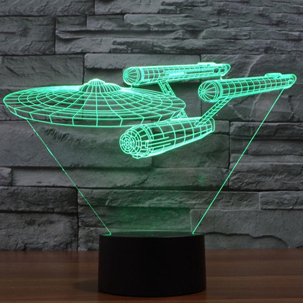 Star Trek Battleship Style 3D Touch Switch Control LED Light , 7 Color Discoloration Creative Visual Stereo Lamp Desk Lamp Night Light