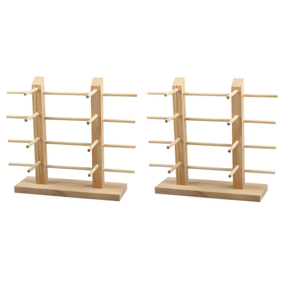 2 PCS Log Glasses Display Storage Rack 2 Row 8 Pairs