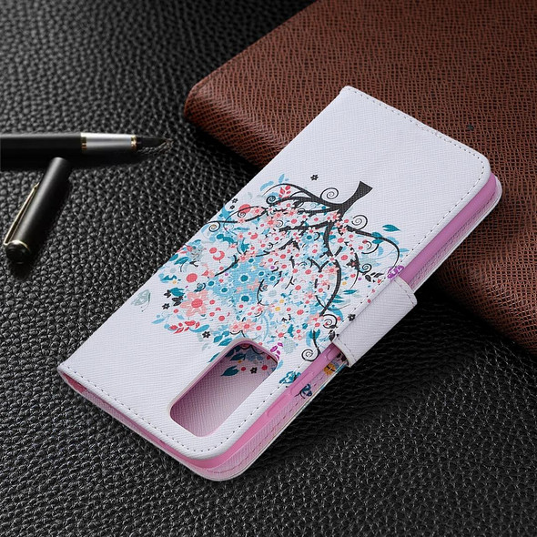 Samsung Galaxy S20 FE 5G / S20 Lite Colored Drawing Pattern Horizontal Flip Leather Case with Holder & Card Slots & Wallet(Little Tree)