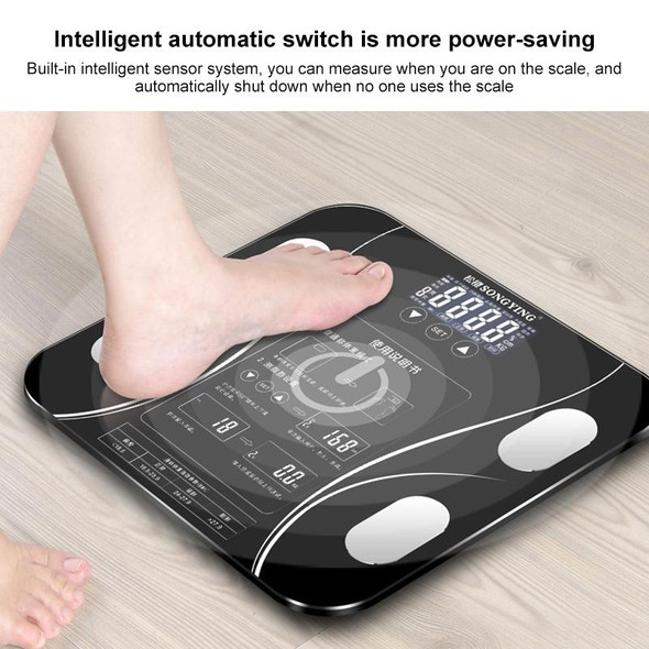 LCD Display Body Electronic Smart Weighing Scales Bathroom Scale Digital Human Weight Scales(Black)