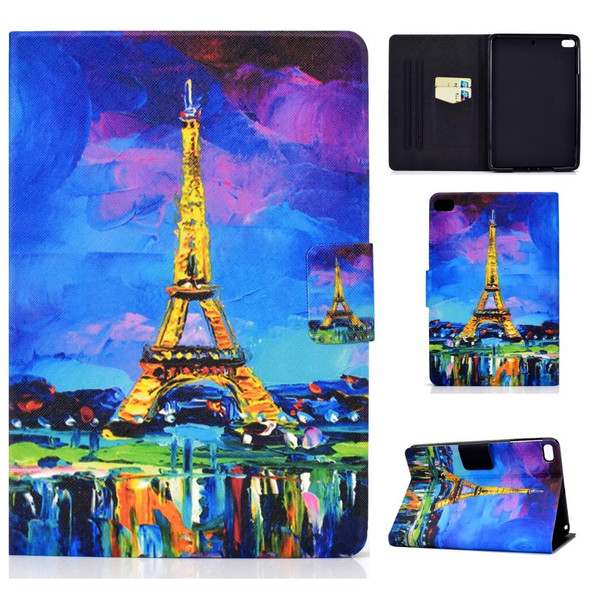 iPad mini 5 / 4 / 3 / 2 / 1 TPU Electric Pressed Horizontal Flip Leather Case with Holder & Card Slot & Sleep / Wake-up Function(Eiffel Tower)