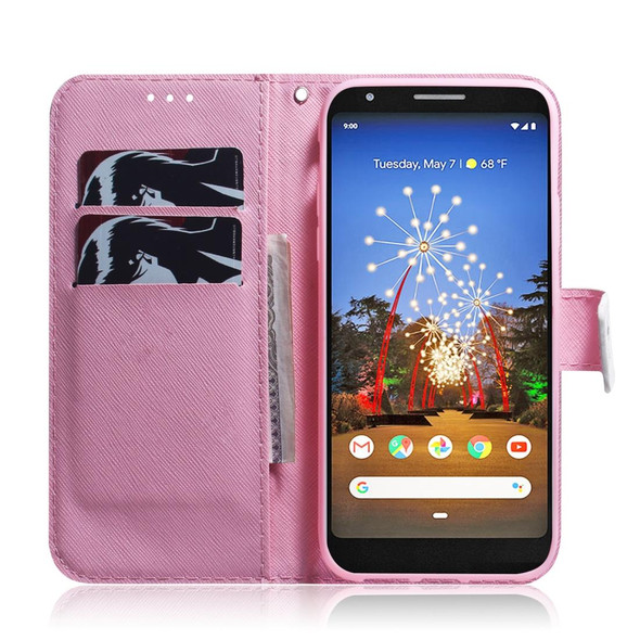 Painting Pattern Coloured Drawing Horizontal Flip Leather Case with Holder & Card Slots & Wallet for Google Pixel 3a XL(Magnolia)