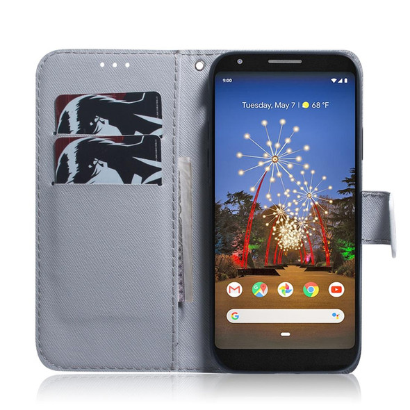 Painting Pattern Coloured Drawing Horizontal Flip Leather Case with Holder & Card Slots & Wallet for Google Pixel 3a(Tiger)