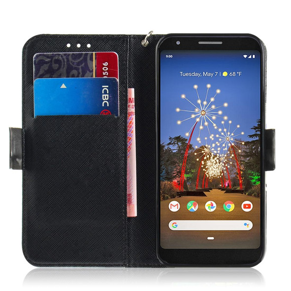 3D Painting Embrace Cat Pattern Coloured Drawing Horizontal Flip Leatherette Case for Google Pixel 3a, with Holder & Card Slots & Wallet