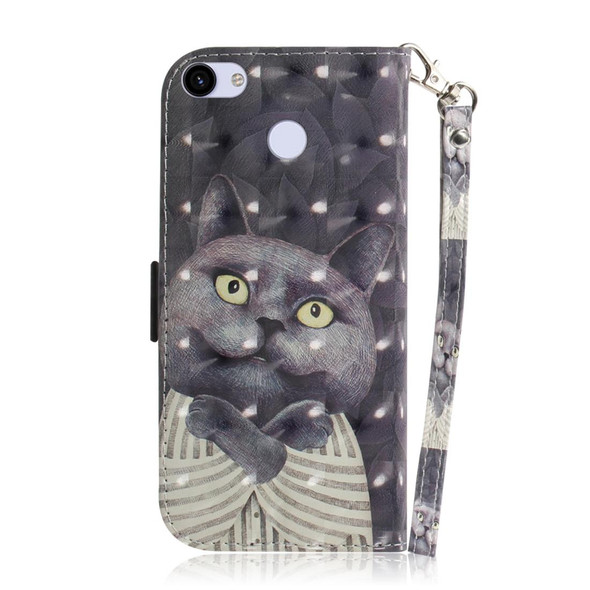 3D Painting Embrace Cat Pattern Coloured Drawing Horizontal Flip Leatherette Case for Google Pixel 3a XL, with Holder & Card Slots & Wallet