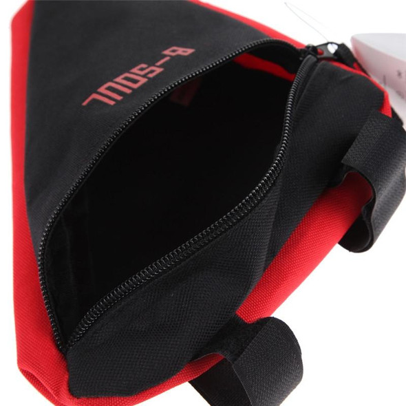 Triangle Bike Bag Front Tube Frame Cycling Bicycle Bags Waterproof MTB Road Pouch Holder Saddle(Red Black)