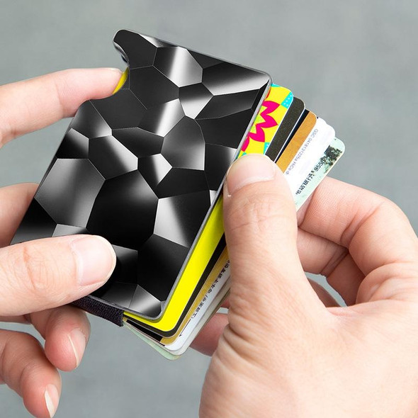 NEWBRING Large-capacity Multi-card Metal Anti-magnetic Card Holder(Diamond Pattern)