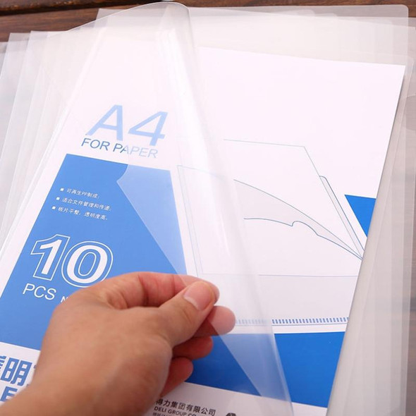 10 PCS Deli Transparent Single Page A4 Folder, Size: 32.1*30.7cm