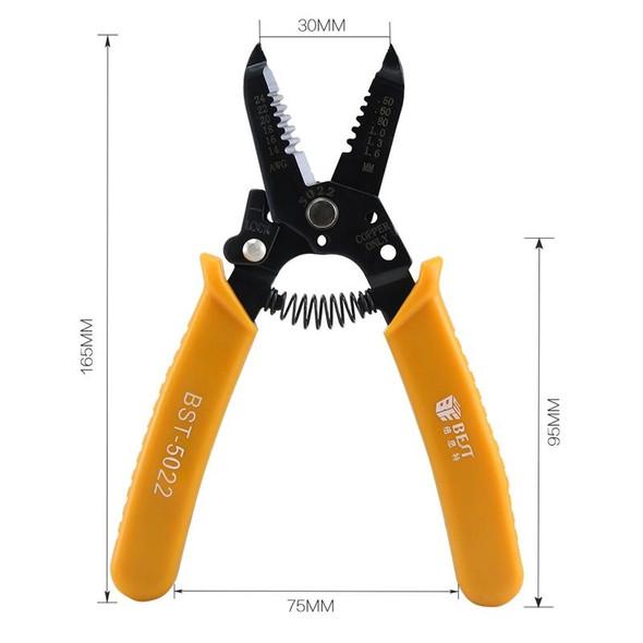 BEST-5022 0.5 ~ 1.6mm Portable Crimper Cable Stripping Wire Stripping Pliers