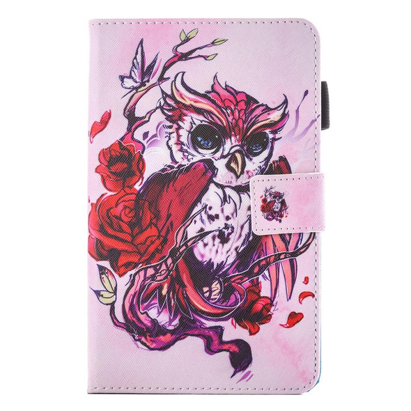 Galaxy Tab E 9.6 / T560 Lovely Cartoon Butterfly Owl Pattern Horizontal Flip Leather Case with Holder & Card Slots & Pen Slot