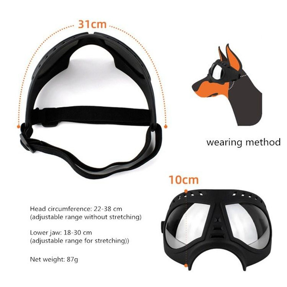 Pet Mask Glasses Waterproof And Snowproof Soft Frame Goggles Dog Supplies Sunglasses(Black)