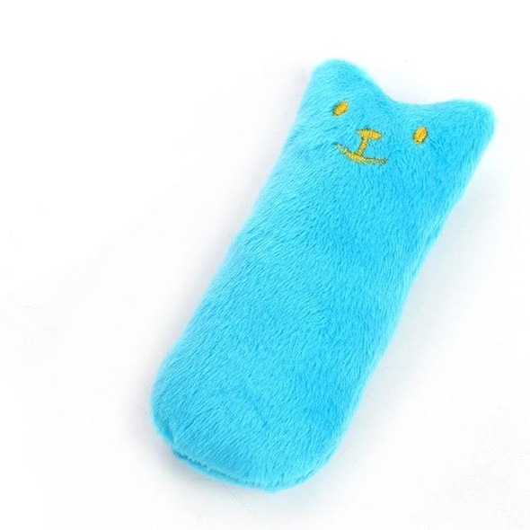 2 PCS Teeth Grinding Catnip Toys Funny Interactive Plush Cat Toy Pet Kitten Chewing Toy  Claws Thumb Bite Cat mint for Cats(Blue)