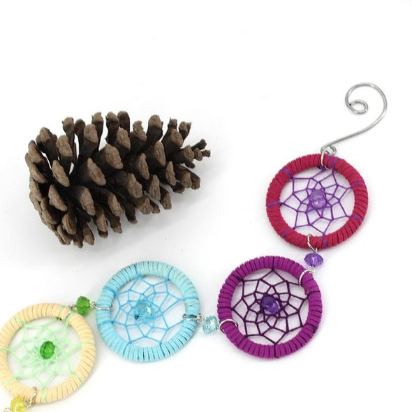 Creative Hand-Woven Crafts Colorful Small Ring Series Dream Catcher Home Car Wall Hanging Decoration