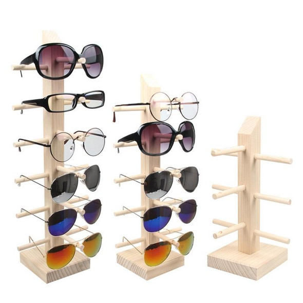 2 PCS Log Glasses Display Storage Rack 2 Row 10 Pairs