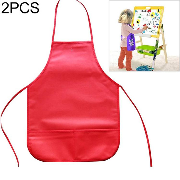 2 PCS  Non-woven Apron Home Painting Clothes for Children(Red)