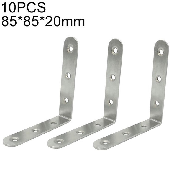 10 PCS Stainless Steel 90 Degree Angle Bracket,Corner Brace Joint Bracket Fastener Furniture Cabinet Screens Wall (85mm)