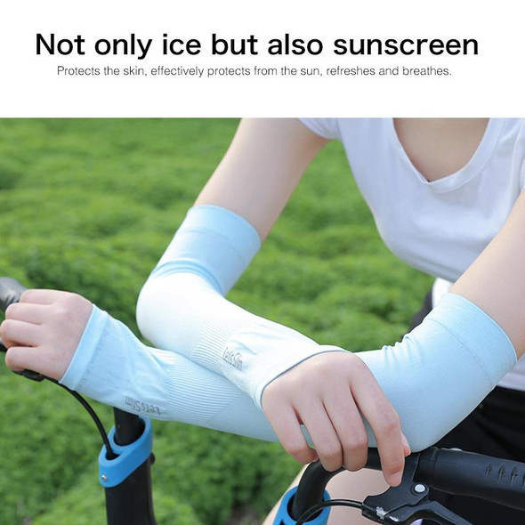 2 Pairs Long Ice Silk Sunscreen Sleeves Cycling Driving Outdoor UV Arm Oversleeve,  Length: 38cm(Purple)