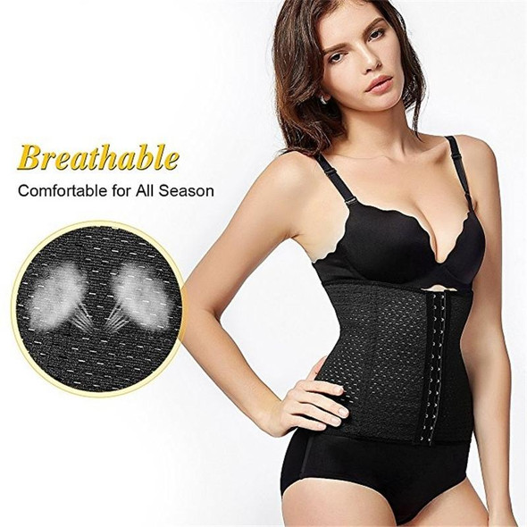 13-Buckle Belly Belt Hollowing Out Strong Waist Shaping Shaping Stomach Girdle Ladies Postpartum Corset Belt, Size:M (Black)