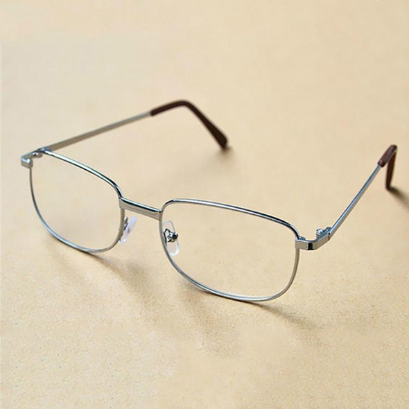 Full Metal Frame Resin Lenses Presbyopic Glasses Reading Glasses +4.00D(Silver)