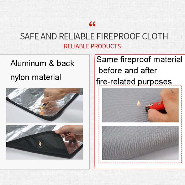 CLS Outdoor Camping Fireproof Cloth Picnic Barbecue Heat Insulation Mat Flame Retardant Fiberglass Fire Blanket, Size:60x53cm