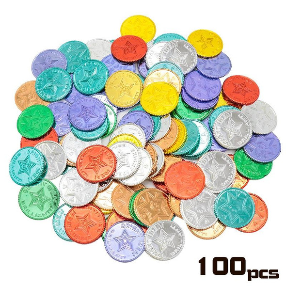 100 PCS / Bag Pirate Gold Coin Seven Color Lucky Coin Christmas Game Props