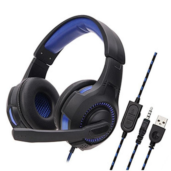 Soyto SY885MV Luminous Gaming Computer Headset - PS4 (Black Blue)