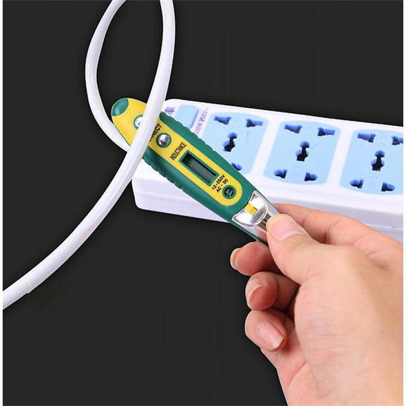 High Precision Electrical Tester Pen Screwdriver 220V AC DC Outlet Circuit Voltage Detector Test Pen with Night Vision, Specification:Digital Display Pen (Card)