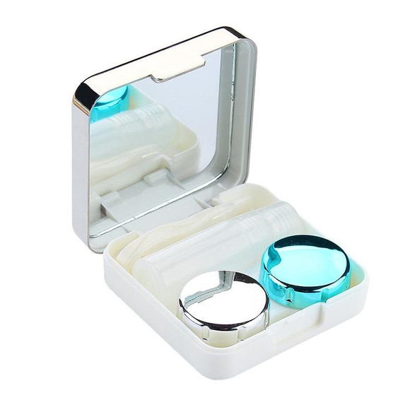 Colored Contact Lens Case with Mirror Eyes Contact Lens Container Lovely Travel Kit Box( Gold)