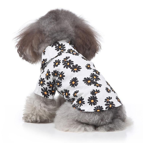 2 PCS Pet Beach Shirt Dog Print Spring And Summer Clothes, Size: L(White)