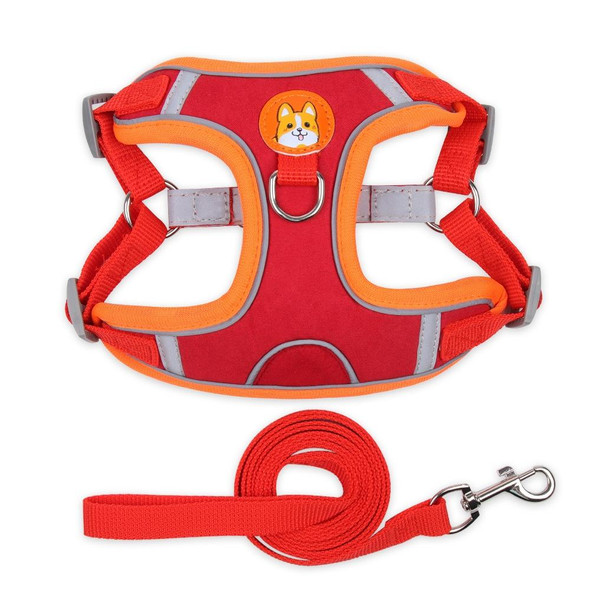 BL-867 Pet Chest Straps Reflective Dog Traction Rope, Size: M(Red)