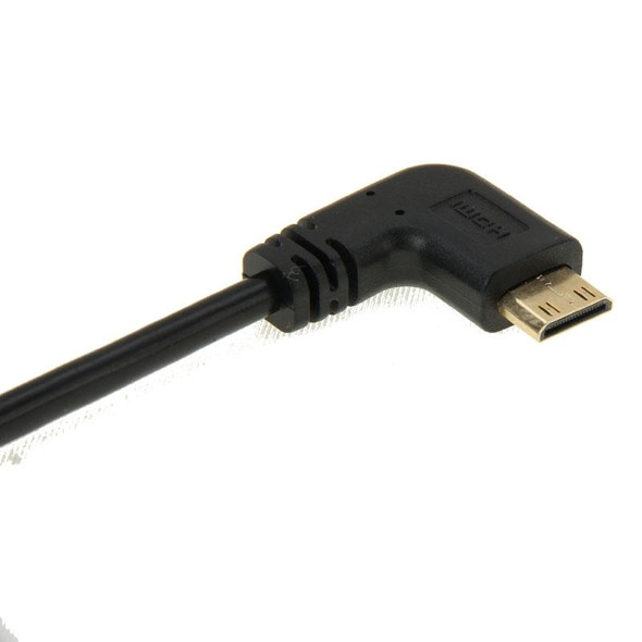 16cm Gold Plated Mini HDMI Male to HDMI 19 Pin Female Cable, 90 Degree Right Angle