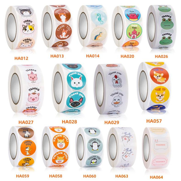 10 Rolls Cute Cartoon Animal Child Thank You Sticker(HA029)