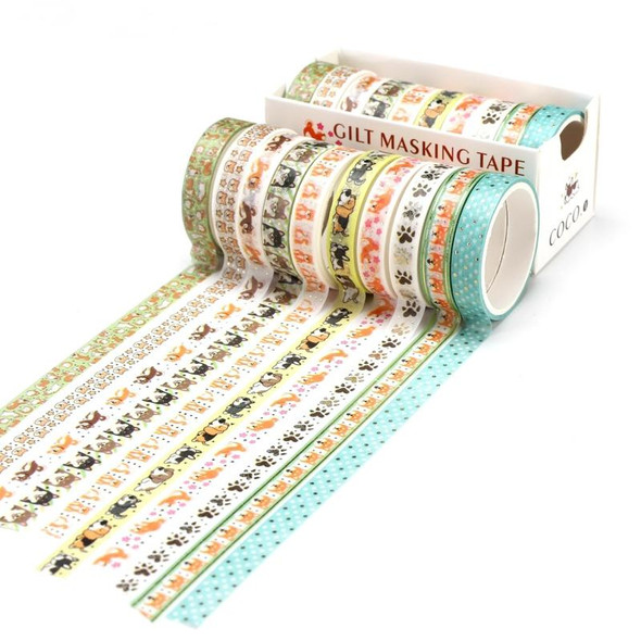 2 Sets Hot Stamping Handbook And Paper Tape(Dog)