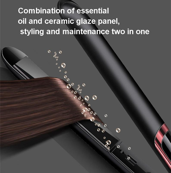 35W 2 In 1 Curling and Straightening Dual-use Electric Splin,Specification: EU Plug(Black)