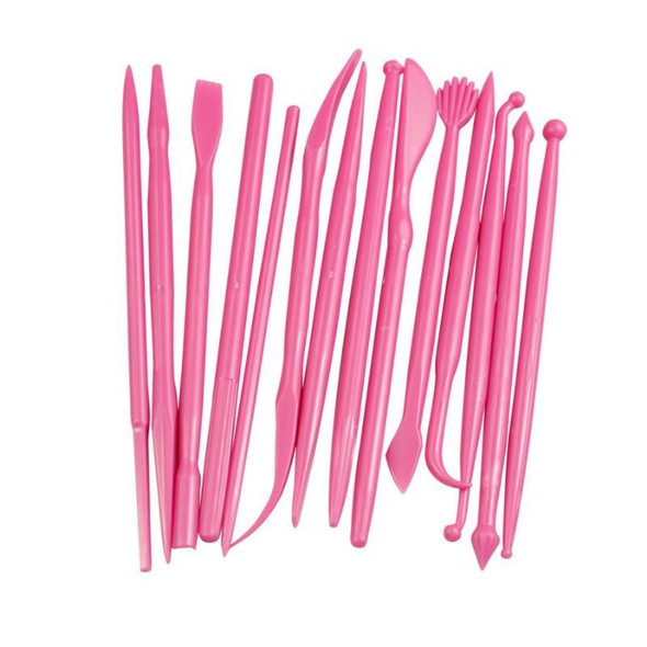 28 PCS Mini Fondant Styling Engraving Group Tools Cake Engraving Pen(Pink)