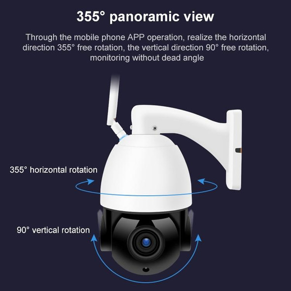 QX5 2.0 Million Pixels 1080P HD 20X Zoom Wireless WiFi Dome Smart Camera, Support Infrared Night Vision / Motion Detection / Voice Intercom / TF Card, EU Plug