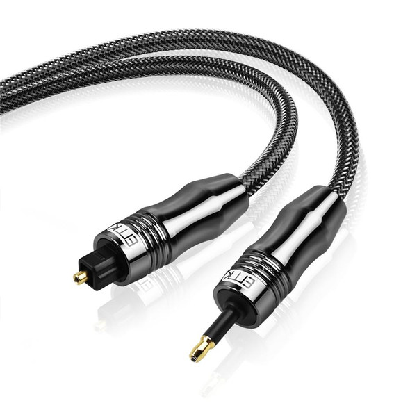 EMK OD6.0mm 3.5mm Digital Sound Toslink to Mini Toslink Digital Optical Audio Cable, Length:1m